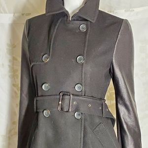 Used, BCBG wools/cashmere trench coat.  Great cond